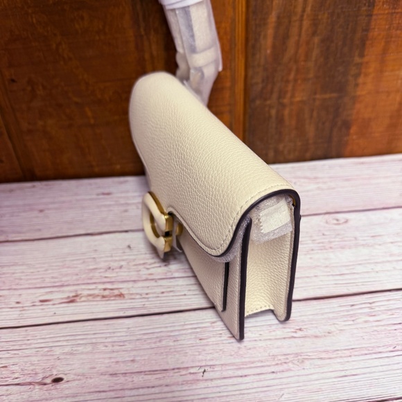 Coach Tabby Pebbled Leather Wristlet Crossbody - Chalk/Brass CJ925 - Picture 7 of 9